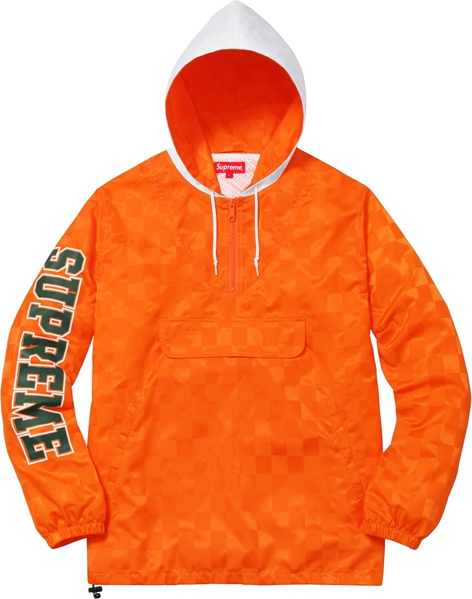 Checkered Nylon Hooded Pullover view 4